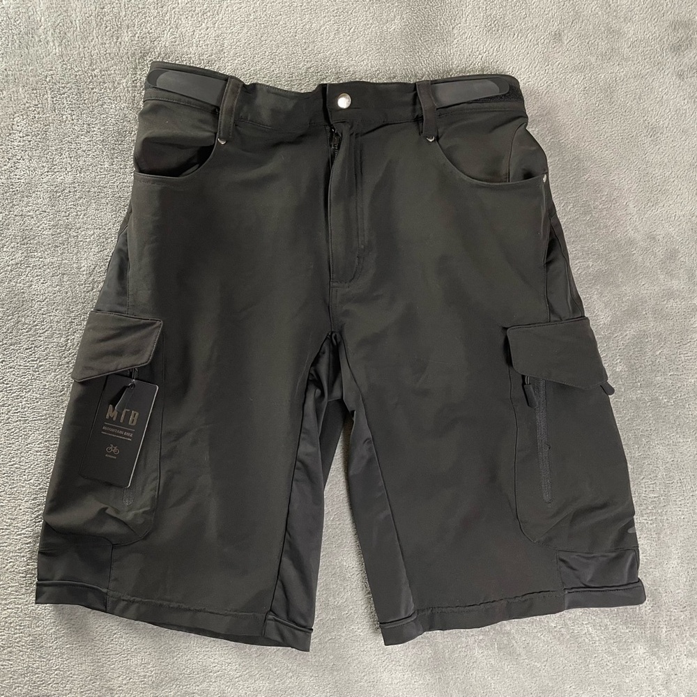 MTB Cycling Short Mens L Black Mountain Bike Cargo Stretch Outdoor Hiking